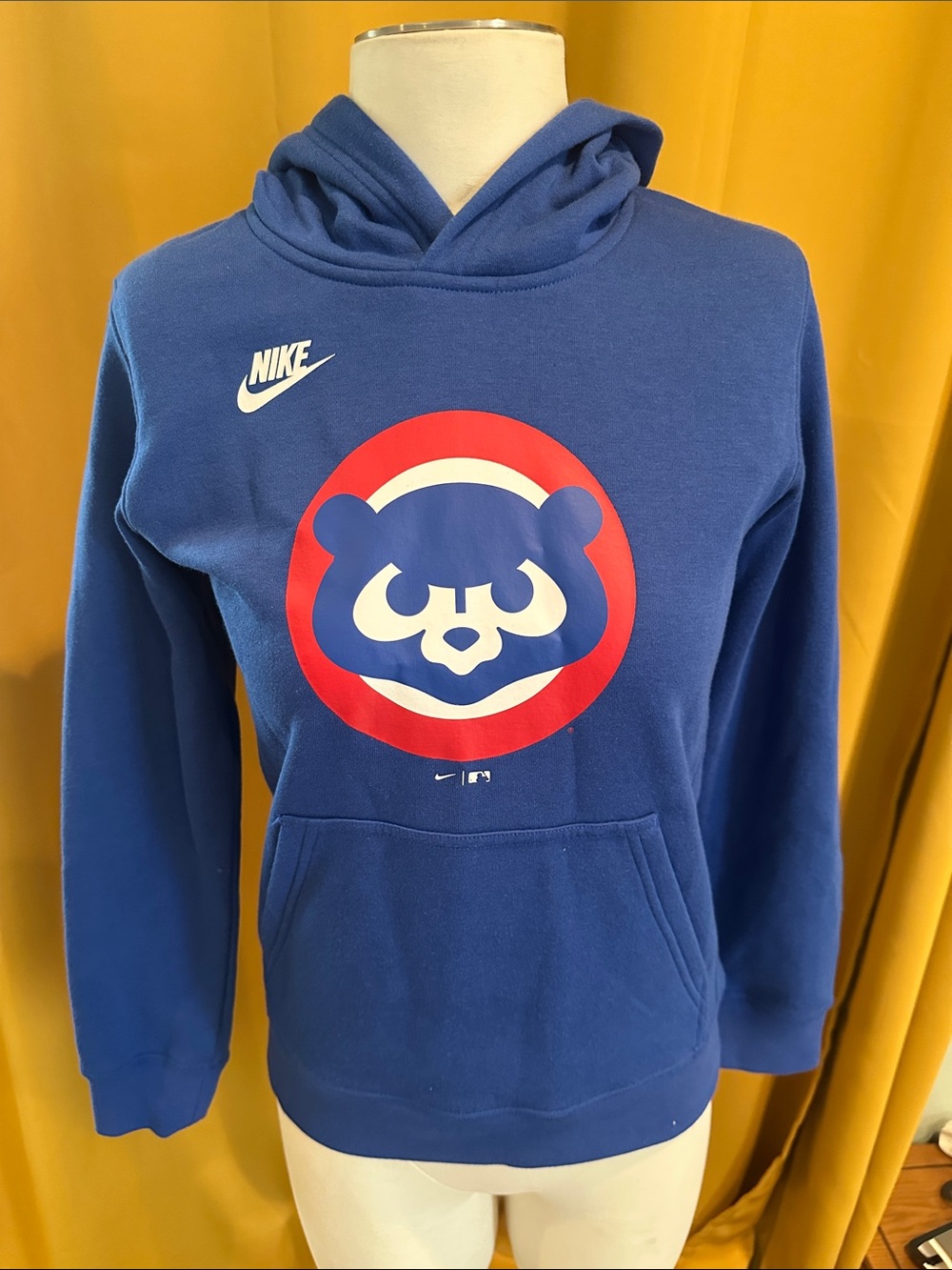 Nike Royal Blue Hoodie with Red and White Cubs Bear Emblem